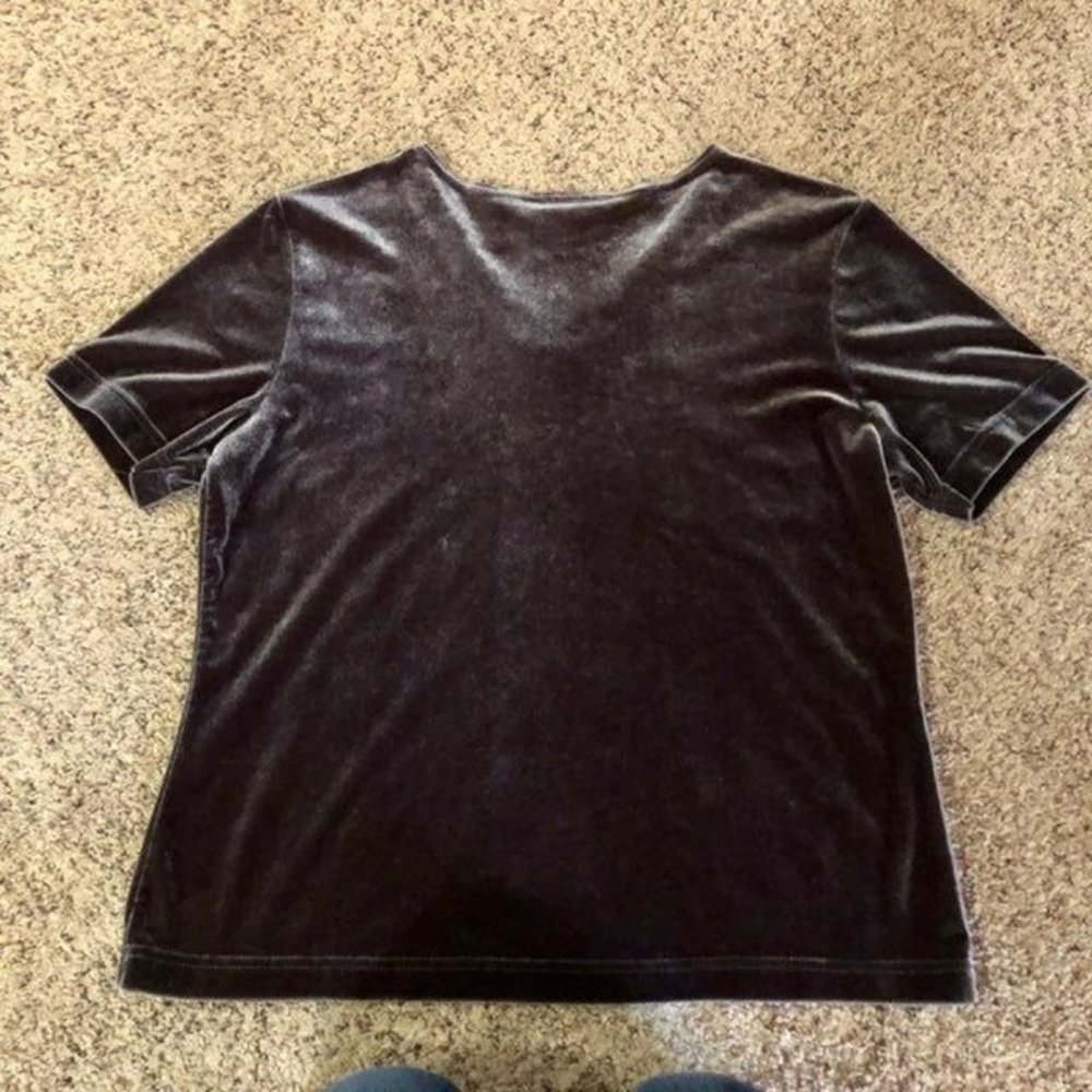 Kathie Lee Collection Blouse Womens L Used Grey Beautiful Sheen - Picture 6 of 8